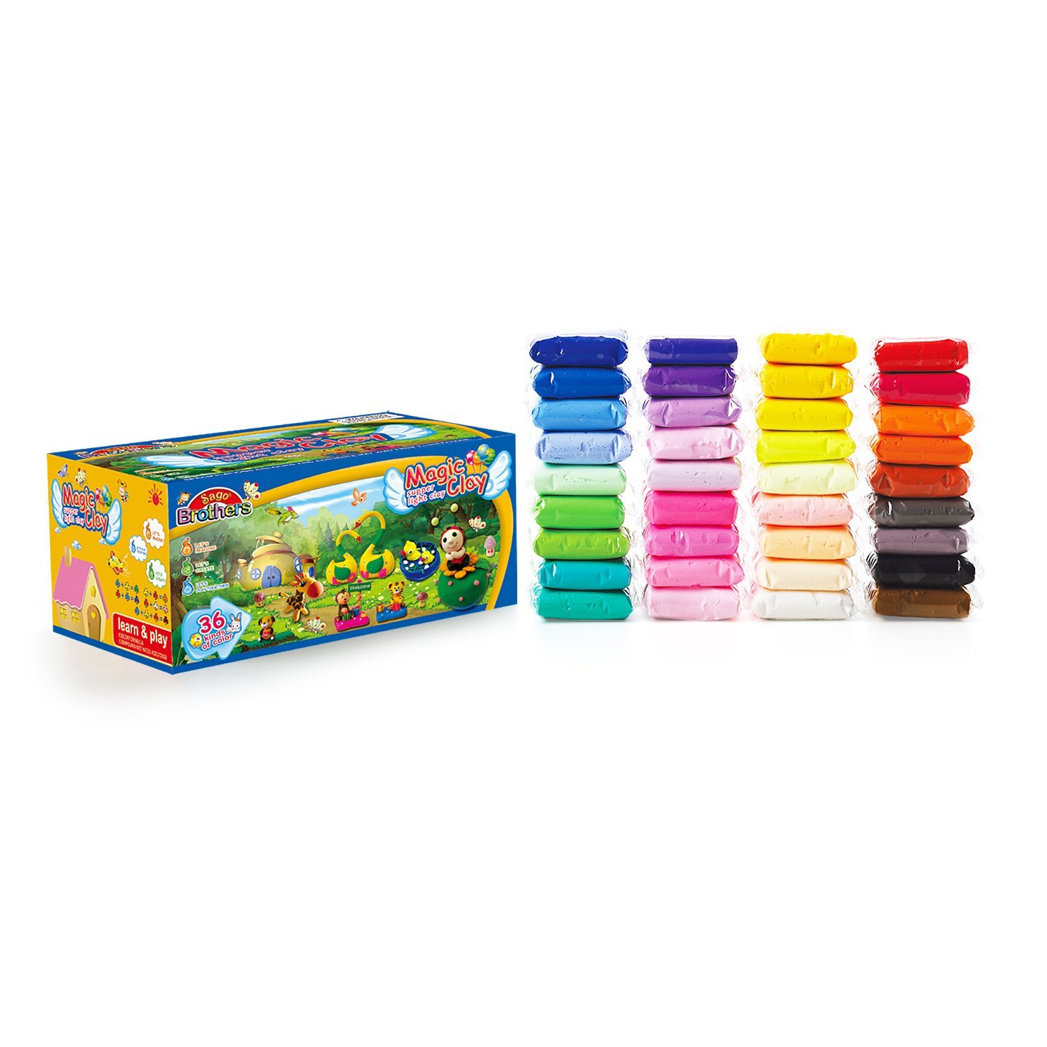 Sago Brothers 36 Colors Ultra Light Modeling Magic Air Dry Clay Crafts Kit eBay