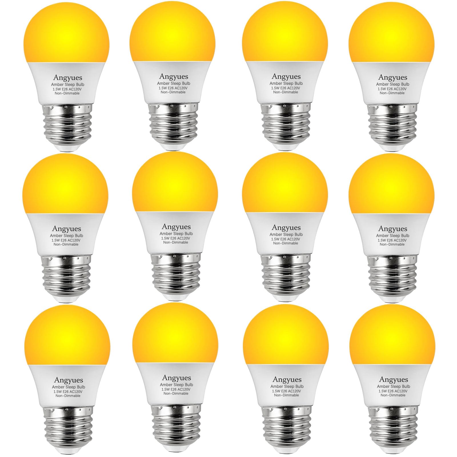 Photo 1 of **PARTIAL SET ONLY** Angyues Amber Sleep Light Bulb, Blue Light Blocking 15 Watt Equivalent Bulb A15 1800K Amber Light E26 120V LED Bulb, Low Wattage Bulb Non-Dimmable