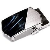 Barry.Wang Ratchet Belt Buckle Strap Replacement 1 3/8”,Leather Belt Straps for 40MM Slide Click Buckle,Trim to Fit