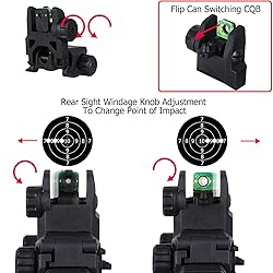 Fiber Optic Sights,Flip Up Front and Rear Backup