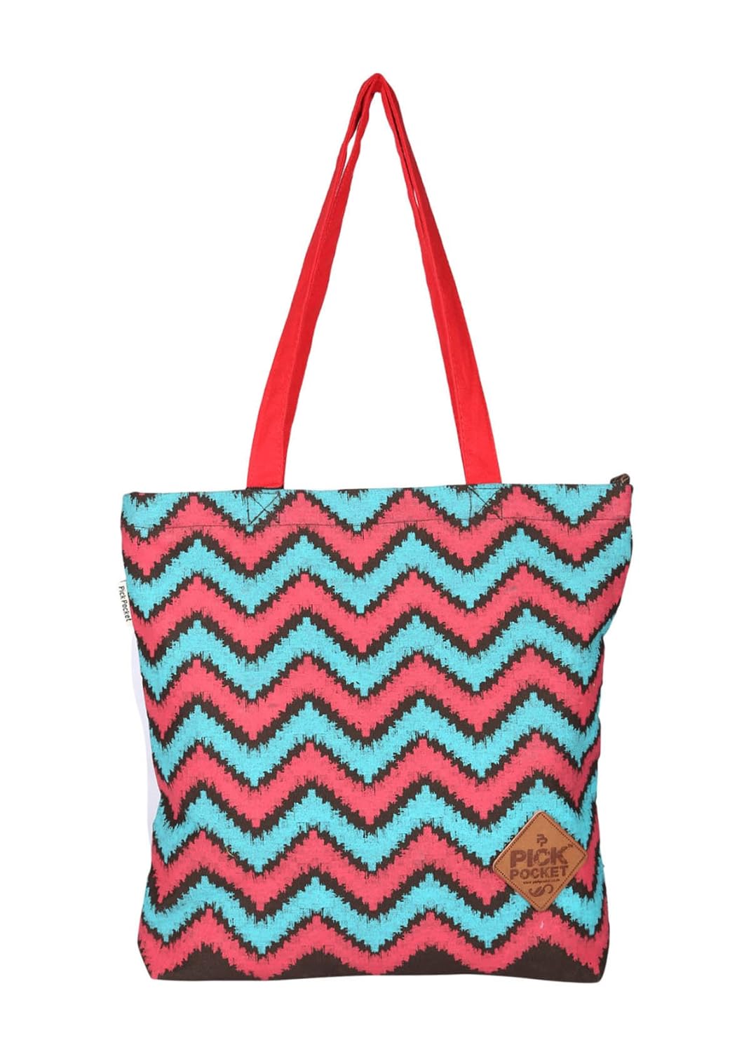 pick pocket women's tote bag (brown & blue) (tobrn&rama85)