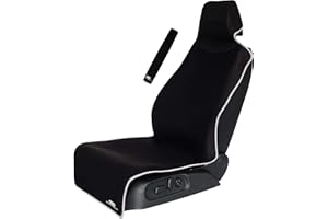 Gorla Gear Black Premium Universal Fit Waterproof Stain Resistant Car Seat Cover Neoprene Non-Slip Bucket Seat Dog Sweat Proof Protector Save Your Leather Cloth Seats Van Truck SUV Auto Sedan