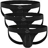 Real Men Nylon Mesh & Modal Jockstrap 3 Pack with ABCD Pouch - XS to XL Waist Size
