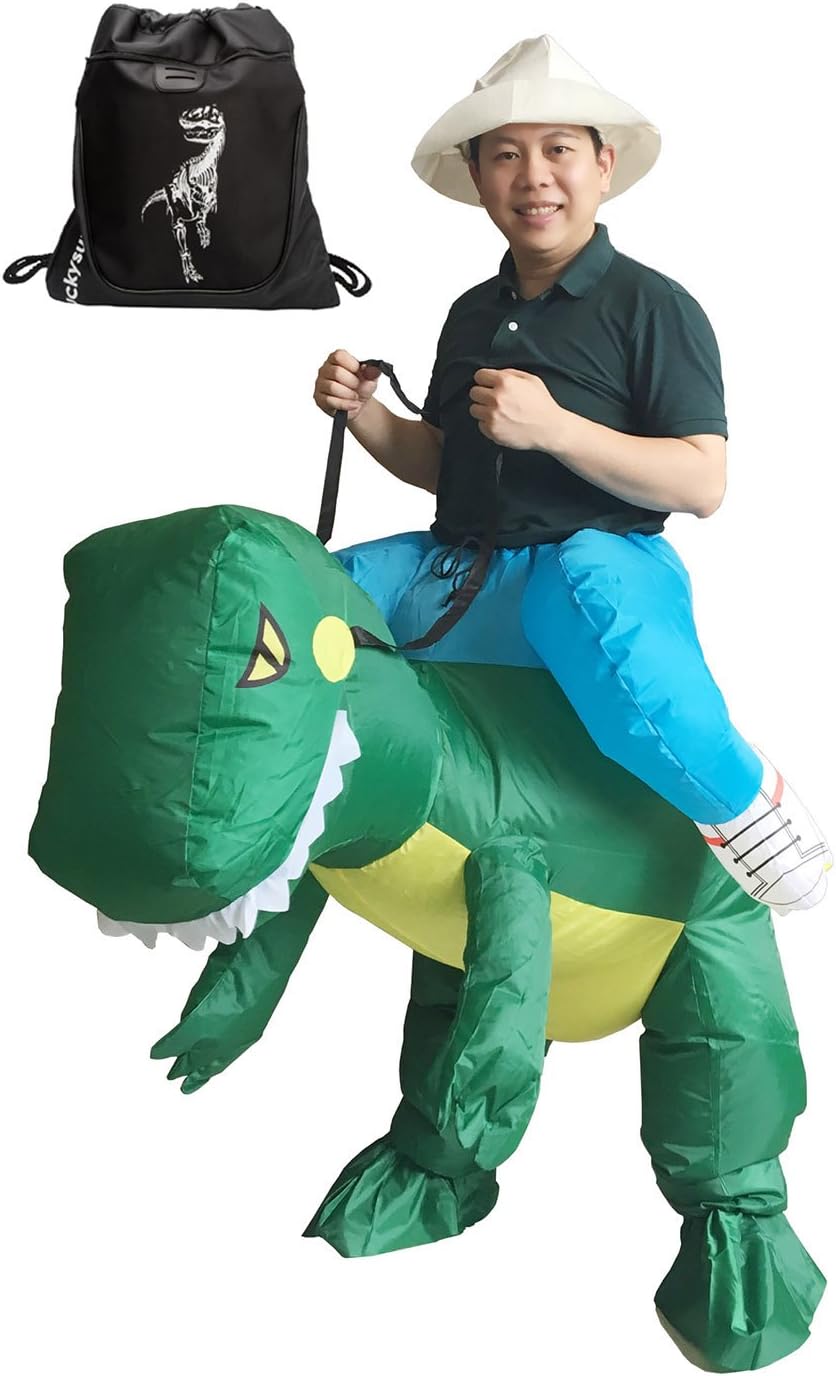LUCKYSUN Inflatable Costume Dinosaur T-REX Adult Fancy Dress Riding Dino