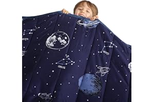 HAOWANER Minky Kids Weighted Blanket 5lbs 36 x 48 inches, Soft Kids and Toddler Comforter Great for Calming and Sleeping, Child Bed Size, Blue Earth