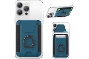 ExtreLife for Magsafe Wallet with Grip, 6-Card Holder, Stronger Magnetic Card Wallet Holder for iPhone 15, iPhone 14/13/12 Series, Leather Magnetic Phone Wallet with Privacy Flap, RFID Blocking, Blue