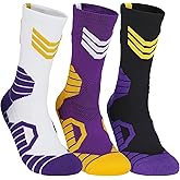 LSUDFHE Basketball Socks - Men & Women Athletic Running Compression Cushion Team Number Socks
