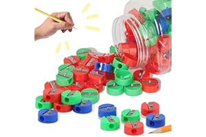 Neliblu Pencil Sharpeners - Plastic Pencil Sharpener for Kids with Metal Blades - Portable and Colored Manual Pencil Sharpener - Back to School Essential - Bulk Pack of 120
