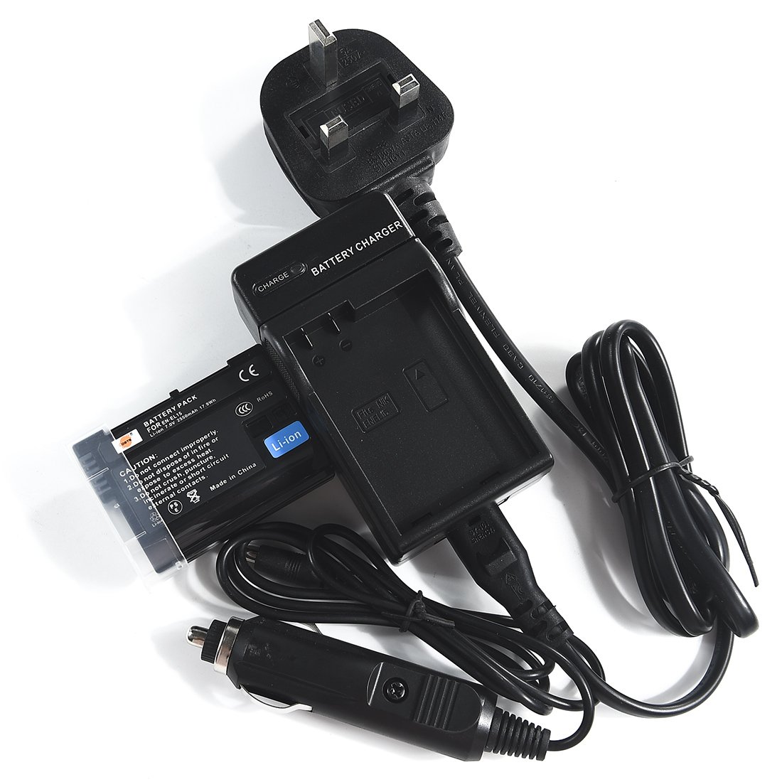 DSTE® EN-EL15 Rechargeable Li-ion Battery + DC113U Travel and Car Charger Adapter for Nikon 1 V1 D600 D610 D750 D800 D800E D810A D7000 D7100 D7200 Camera as Nikon ENEL15