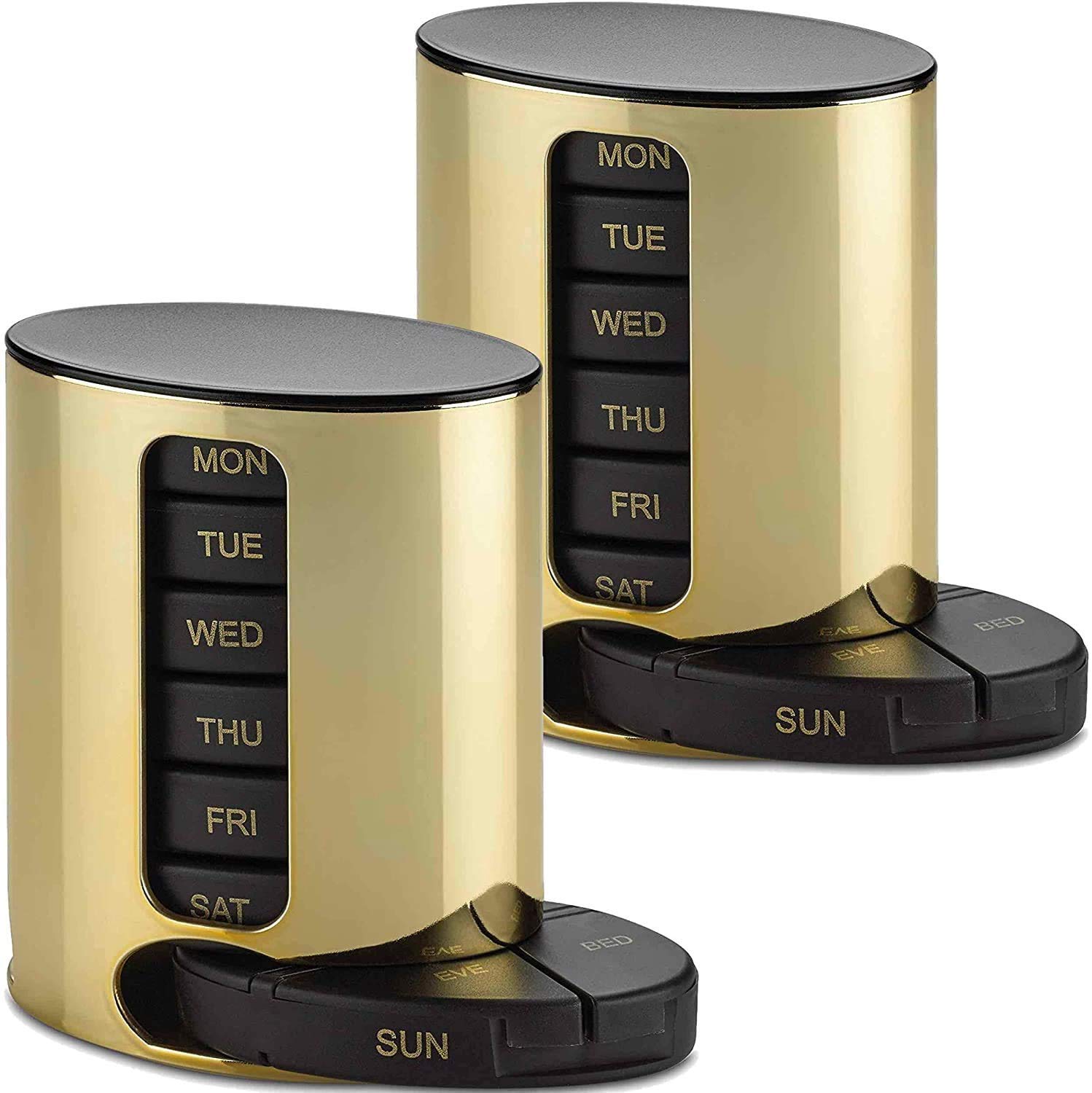 MEDca Weekly Pill Organizer - 2Pack - 4 Times-A-Day, Daily Stackable Medication Reminder - Weekly AM/PM Pill Box with 7 Individual Stacking Cases, a Everyday Medicine Organizer for Vitamins