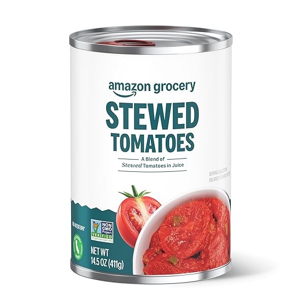 AMAZON GROCERY, STEWED TOMATOES, 14.5 OZ (PREVIOUSLY AMAZON FRESH, PACKAGING MAY VARY)