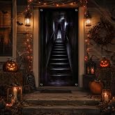Halloween Door Cover, 71x35 Inch, Scary Halloween Front Door Decorations | Home Office Classroom Spooky Indoor Outdoor Decorations
