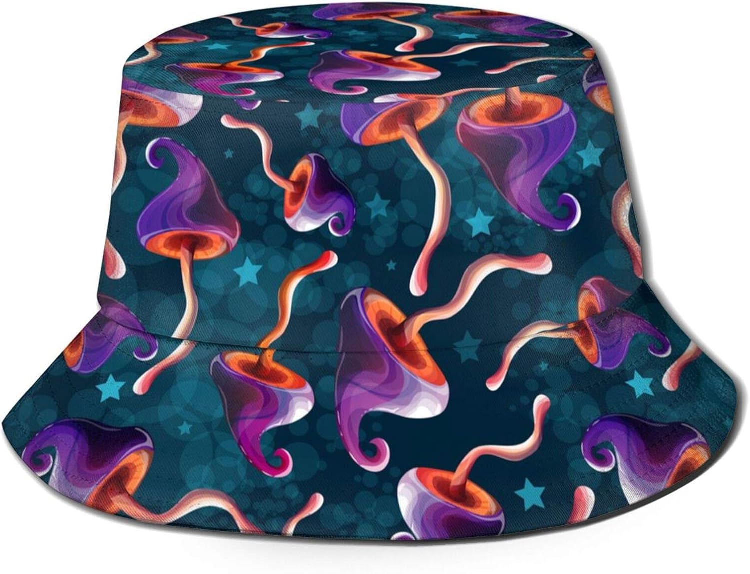 Men Women Beautiful Colored Mushrooms Bucket Hat Classic Summer Travel