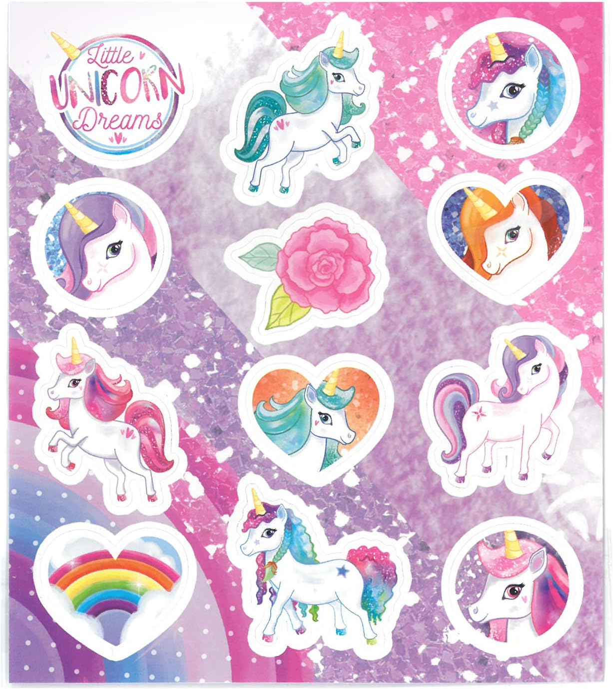 HENBRANDT 72 Stickers (6 Sheets) Unicorn Stickers Boys Girls Party Favours Party Bags Fillers Pinata Decoration Art & Craft Toys