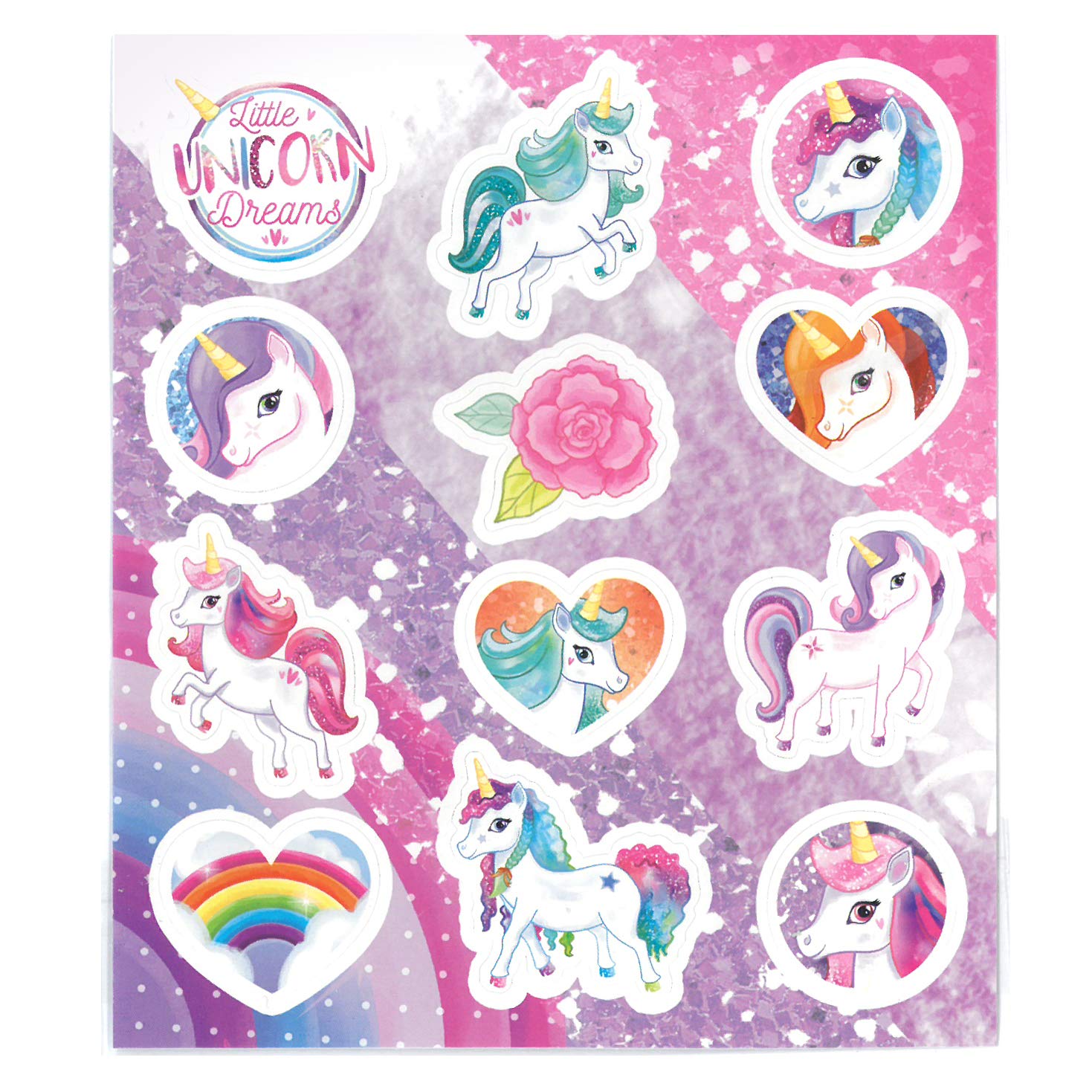 HENBRANDT 72 Stickers (6 Sheets) Unicorn Stickers Boys Girls Party Favours Party Bags Fillers Pinata Decoration Art & Craft Toys