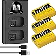 Batmax 3Packs 1550mAh NP-FW50 Battery + Rapid LCD USB-C Charger for Sony ZV-E10 Alpha 6300 6500 a7s, a7, a7s ii, a7s, a5100, a5000, a7r, a7 ii NEX-7 DSC-RX10 DSC-RX10 II III 7SM2 Cameras