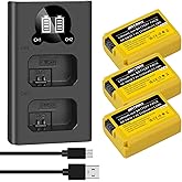 Batmax 3Packs 1550mAh NP-FW50 Battery + Rapid LCD USB-C Charger for Sony ZV-E10 Alpha 6300 6500 a7s, a7, a7s ii, a7s, a5100, a5000, a7r, a7 ii NEX-7 DSC-RX10 DSC-RX10 II III 7SM2 Cameras