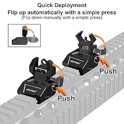 LIGHTWIN Fiber Optic Iron Sights Flip Up A2 Front