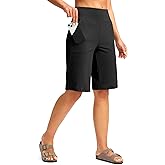 G Gradual Women's Bermuda Shorts 12" Knee Length with Pockets High Waisted Stretch Long Shorts for Women Casual Walking