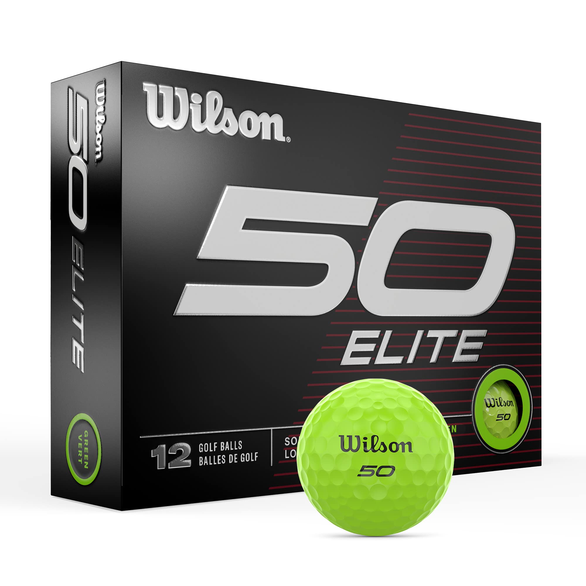 Wilson Fifty Elite Golf Balls - 12 Pack, Green
