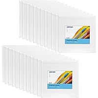 FIXSMITH Canvas for Painting - 4x4 Inch Art Canvas,24 Pack Mini Canvases,Primed Canvas Panels,100% Cotton,Acid Free,Professio