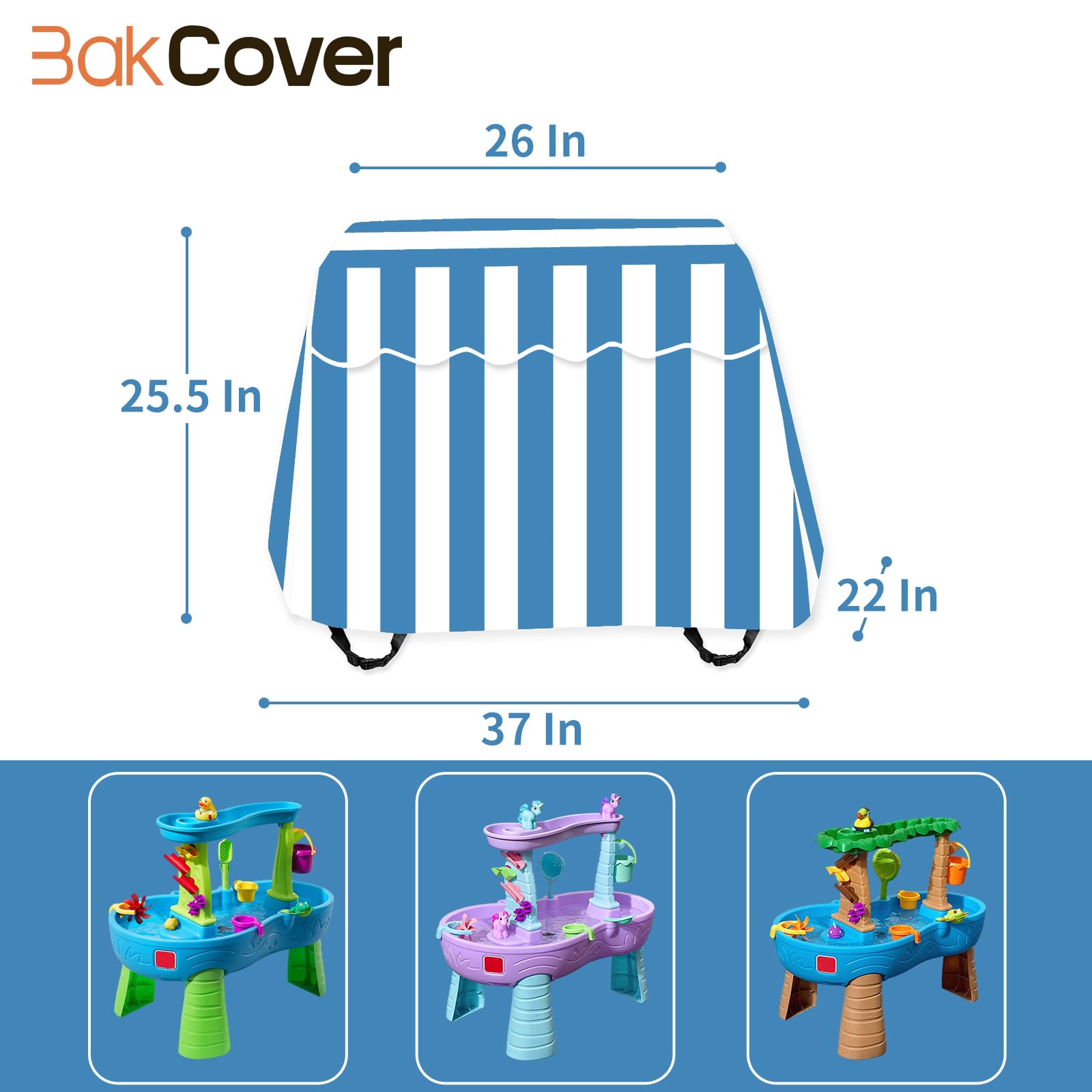 Step2 Rain Showers Splash Pond Water Table Cover - Waterproof, Dust Proof, Anti-UV for Kids - Blue