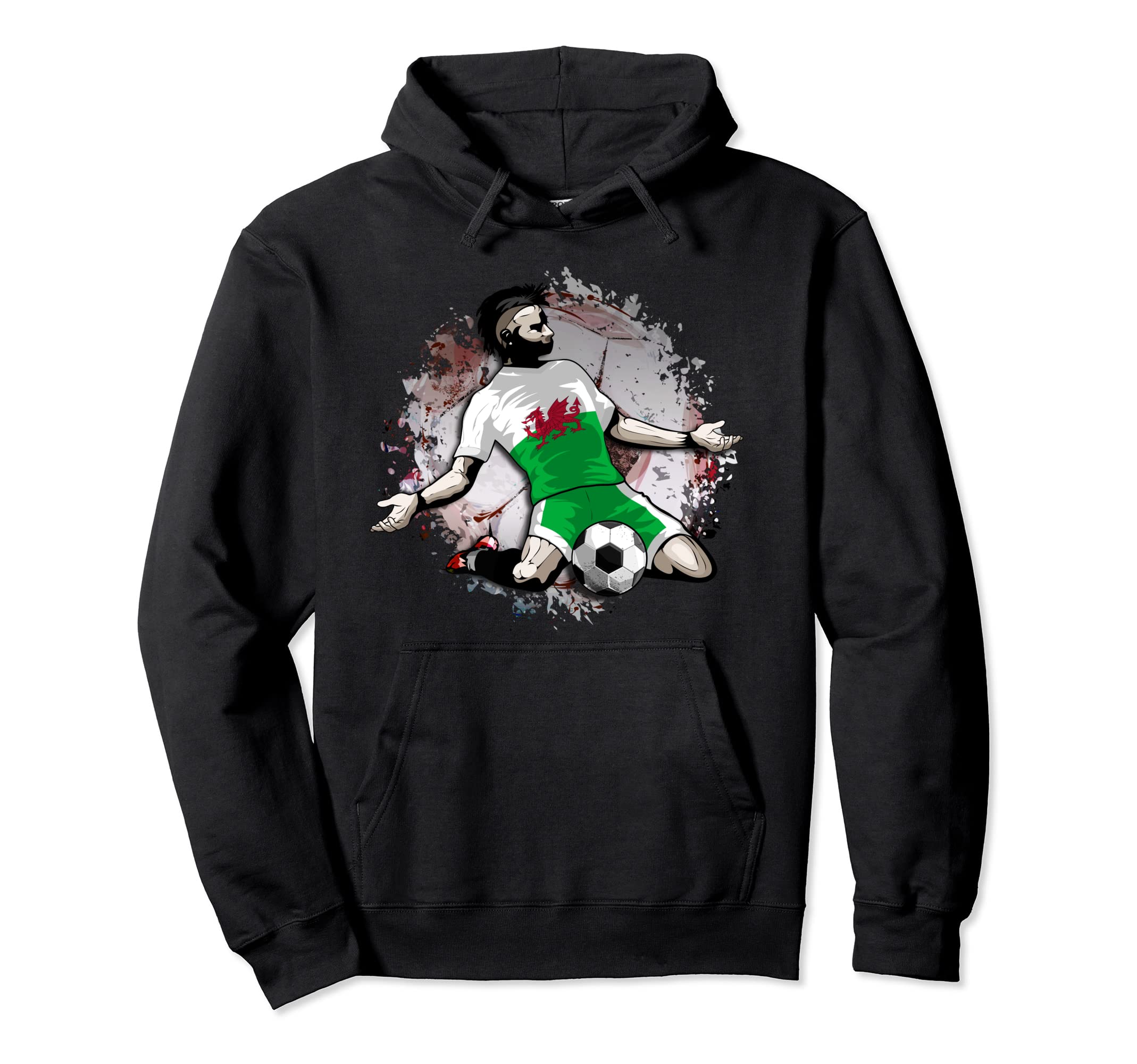 Wales Soccer Welsh National Flag Proud Football Lovers Art Pullover Hoodie