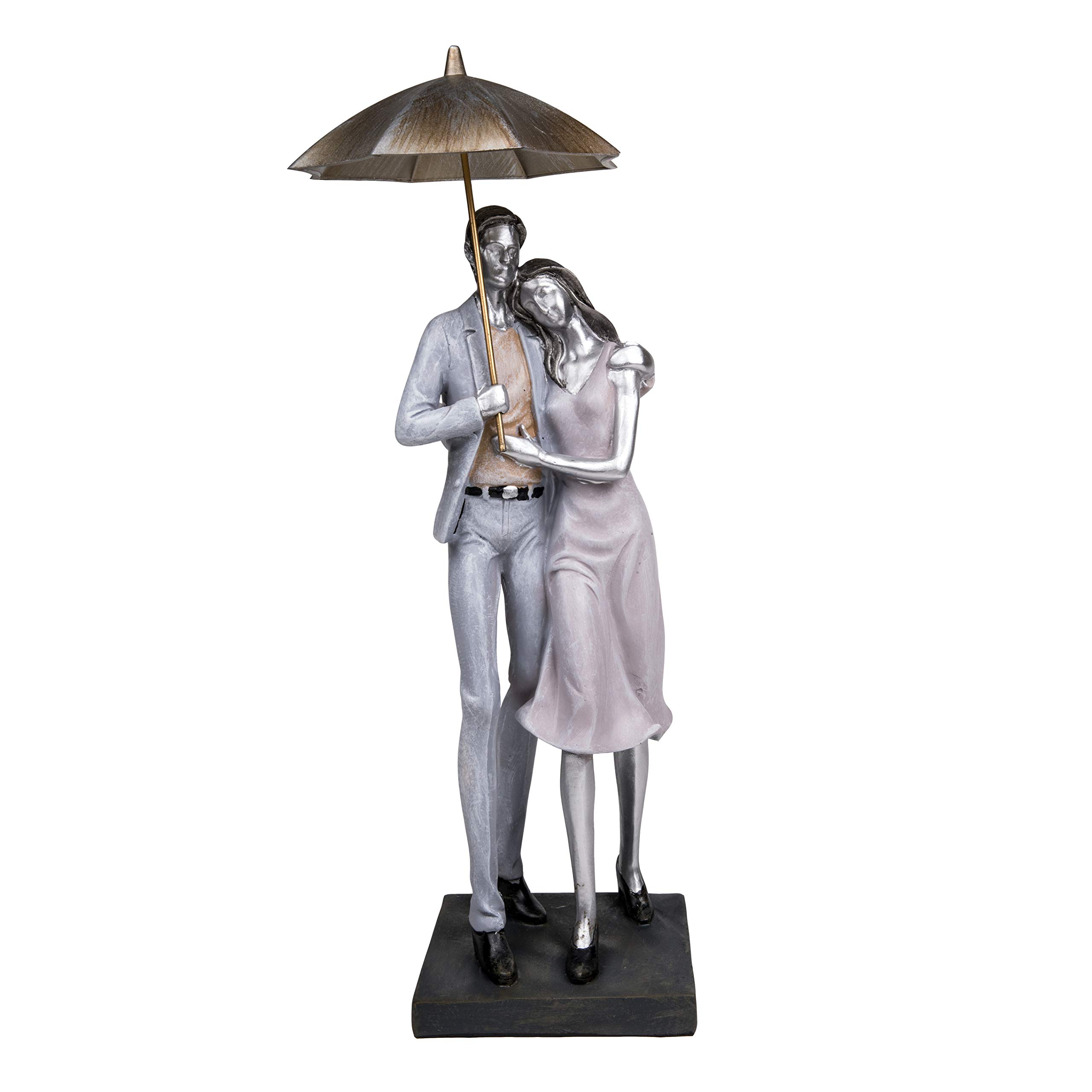Maturi Summer of Love Couple in Embrace with Umbrella Figurine, Gift, Home Decoration, 37cm / 14.5"