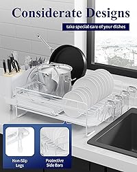 Kitsure Large Dish Drying Rack - Extendable Dish
