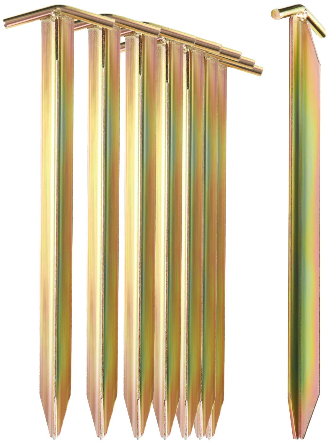 COM-FOUR® 8x tent pegs made of steel - long and robust pegs with T-profile for camping and outdoors - ideal for normal and hard ground