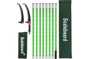 Scalebeard 27 Ft Pole Saws for Tree Trimming,Extendable Tree Trimmer Pruning Saw, Manual Branch Cutter Tree Pruner with Attachment Saw Blade,Tree Pole Pruner Manual Branches Trimmer Tree Branch Tools