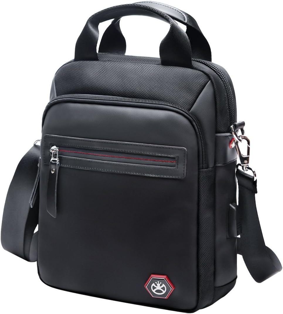 Nylon Crossbody Bag Vertical Messenger Shoulder Bag for Men Waterproof Classic Medium Handbag Business Briefcase Fashion Purse Commute Pack