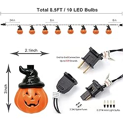 Halloween Pumpkin String Lights, 8.5Ft Pumpkin