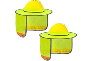 Evridwear Hard Hat Sun Shade Full Brim, Hard Hat Accessories with Reflective Stripe High Visibility Neck Protection