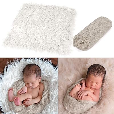 Aniwon 2Pcs Baby Photo Props Long Ripple Wraps DIY Blanket Newborn Wraps Photography Mat for Baby Boys and Girls