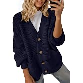 Dokotoo Women's 2026 Fashion Casual Open Front Long Sleeve Chunky Knit Cardigans Sweaters Outerwear Coats