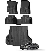 TripleAliners Floor Mats & Trunk Mat Full Set Compatible with 2024 2025 2026 Kia K4 All Weather Liners TPE Custom Fit Anti-Slip Full Coverage Odorless Waterproof Cargo Liners(Trunk Mat+ Floor Mats)