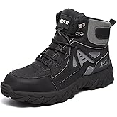 AUVYI Waterproof Work Boots For Men - Steel Toe Boots Durable Comfortable Wide Toe Safety Shoes with Slip & Oil Resistant Outsole,Indestructible Construction