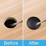 Rayibuir 2 Pack Desk Grommet Zinc Alloy Cable Cord Organizer Flat Black 60mm view 7