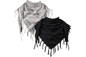 BABAHU Shemagh Face Scarf Military Tactical Desert Keffiyeh Head Neck Scarf Arab Wrap with Tassel 43x43 inches