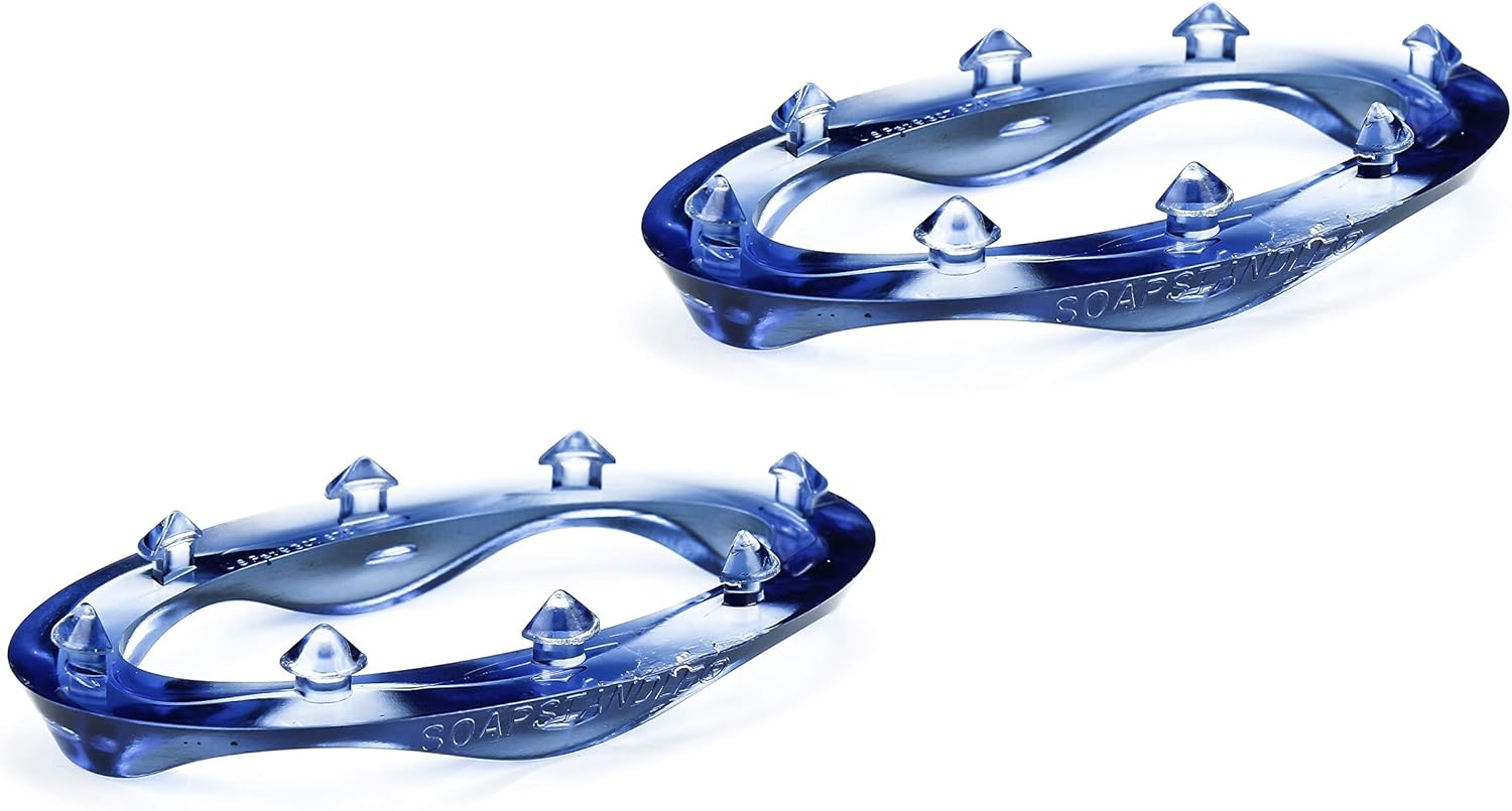 Amazon Com Soapstandle Bar Soap Grip Usa Made Dish Holder Replacement Dries No Goo Or Mess In Bathroom Kitchen No Drop Handle For Bath Showers Use With Bar Shampoo Conditioner Lotion 2 Pack Blue