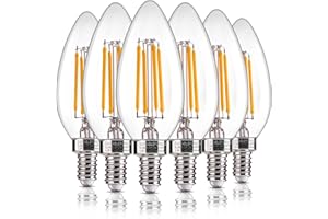 ALAMPEVER 6 Pack Dimmable LED Candelabra Light Bulbs, 4.5W (60W Equivlant), 450LM, Bright E12 LED Bulb, B11 Type, 2700K Soft 
