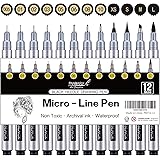 PANDAFLY Micro-Pen Fineliner Ink Pens, Precision Multiliner Pens for Artist Illustration, Sketching, Calligraphy,Technical Dr