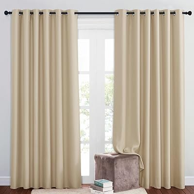 PONY DANCE Thermal Insulated Curtains 2 Pieces 80x84 Eyelet Biscotti Beige