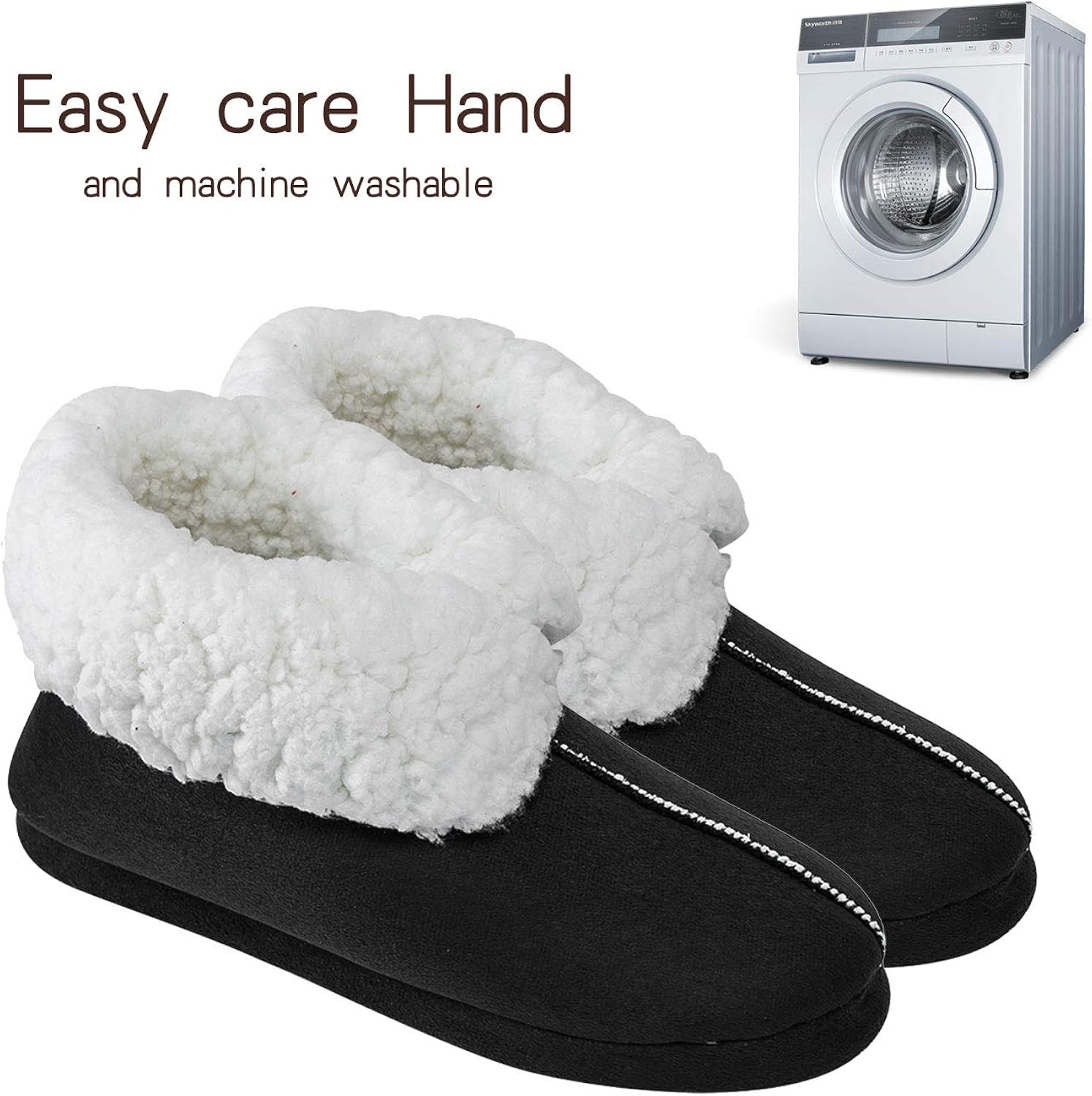 Indoor Slippers Warm Memory Foam Boots Slipper for Men Women JACKSHIBO Men Women Slippers