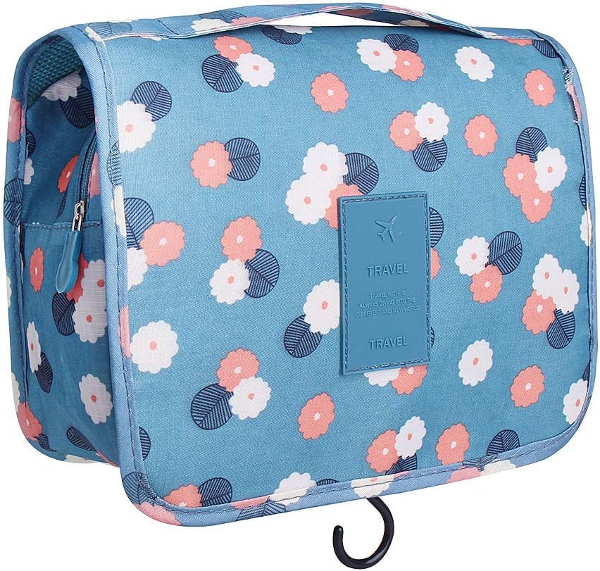 Travel Toiletry Bag,Travel Hanging Toiletry Wash Bag,Makeup Cosmetic Organizer for Women Waterproof,Portable Comestic Organiser (Blue)