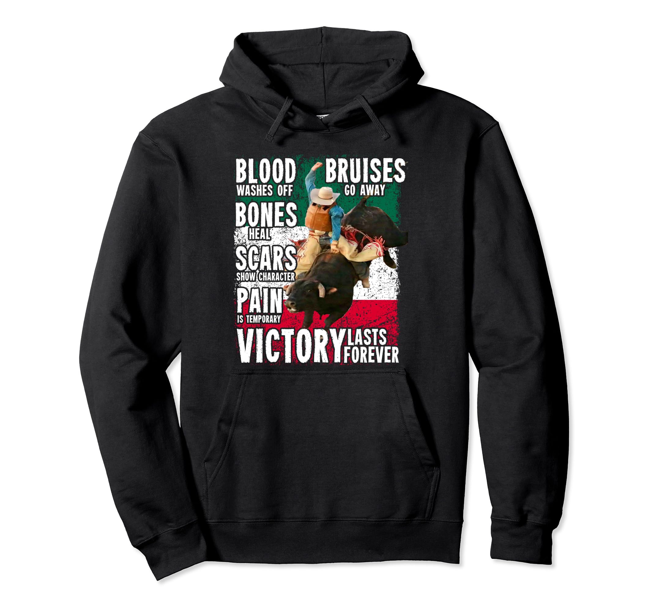 Mexico Bull-Riding Ranch Rider Mexican Cowboy Victory Pullover Hoodie