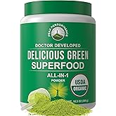Peak Performance Organic Greens Superfood Powder. Best Tasting Super Greens Powder with 25+ Organic Ingredients for Max Energy and Athletic Performance. Vegan Keto Green Juice Daily Drink