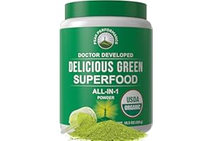 Peak Performance Organic Greens Superfood Powder. Best Tasting Super Greens Powder with 25+ Organic Ingredients for Max Energy and Athletic Performance. Vegan Keto Green Juice Daily Drink