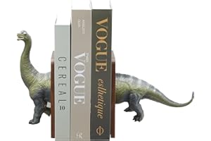 KUHPLOVE Unique Handmade Resin Dinosaur Bookends for Kids and Adults - Cute Book Holder for Home, Office, School Library - Decorative and Sturdy Book Stands - Perfect Gif (Brachiosaurus)